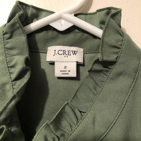 J. Crew Ruffle Trim Sleeveless crepe top blouse - Picture 4 of 6